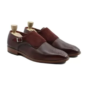 Corsica - Men's Oxblood Calf and Kid Suede Single Monkstrap