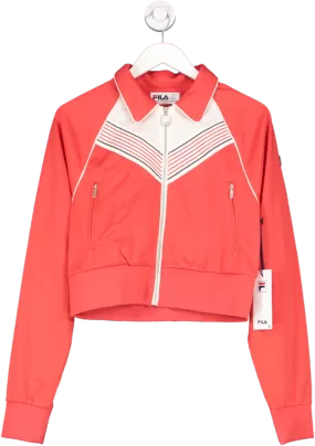 FILA Red Track Jacket With Flat Knit UK M