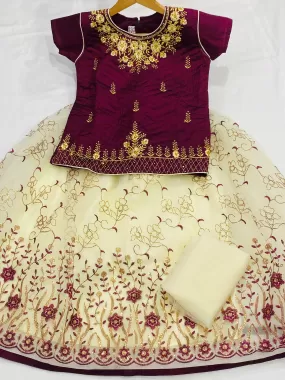 Gorgeous Off White Color Lehenga Choli With Dupatta