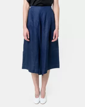 Herringbone Culotte in Indigo