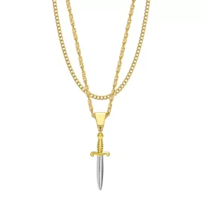 Mister Dagger Gold Necklace