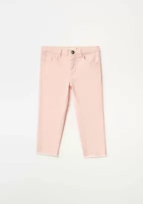 Pink Plain Twill Jeans - Pink