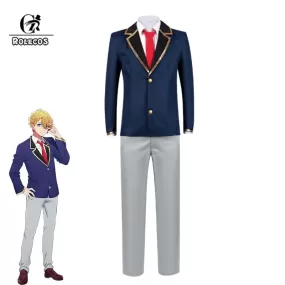 ROLECOS Oshi no Ko Aquamarine Hoshino Men's School Uniform Cosplay Costume Suit Shirt Pants Jacket Full Set