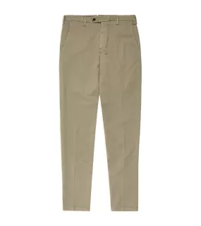 Trunk Welbeck Flat Front Cotton Trousers: Light Olive