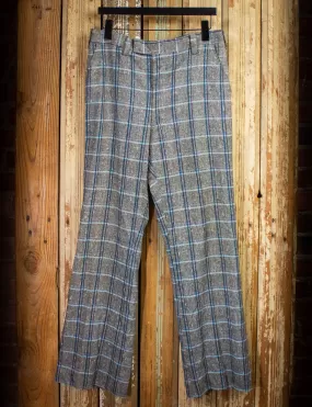 Vintage Plaid Slacks Blue and Gray 33x32